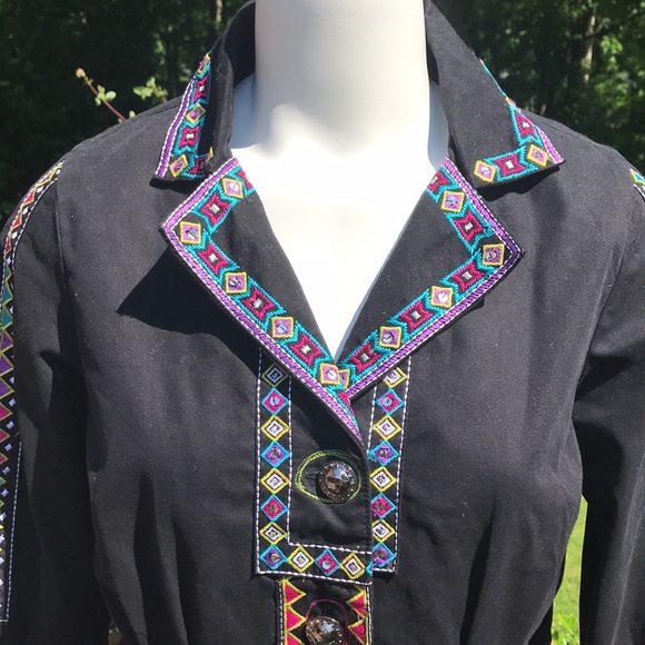 Bleu Bayou artsy jacket M - Picture 3 of 11